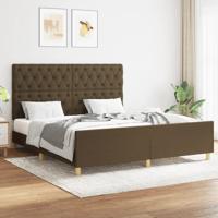 Bedframe zonder matras stof donkerbruin 160x200 cm