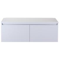 Frozen Badmeubelset 120 cm - Greeplijst in Kleur - Inclusief Wastafelbovenblad Wit Hoogglans