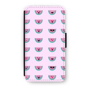 Smiley watermeloenprint: iPhone XS Flip Hoesje