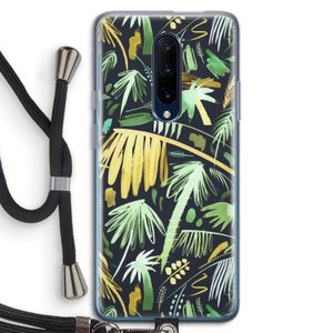Tropical Palms Dark: OnePlus 7 Pro Transparant Hoesje met koord