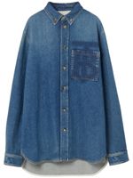 Burberry chemise en jean à logo poitrine - Bleu
