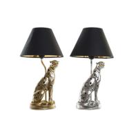 Bureaulamp DKD Home Decor Zilverkleurig Zwart Gouden 26 x 26 x 46 cm Hars 220 V 50 W (2 Stuks)