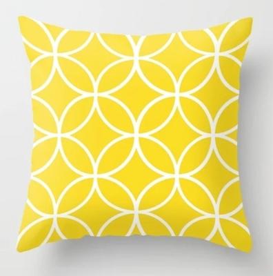 2 stuks 45x45cm geel gestreepte kussensloop geometrische gooien kussen kussensloop afdrukken Cushion kussen zaak slaapkamer Office grootte: 450 * 450