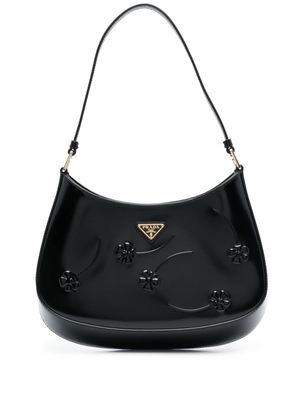 Prada sac porté épaule Cleo à détails embossés - Noir
