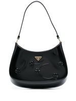 Prada sac porté épaule Cleo à détails embossés - Noir