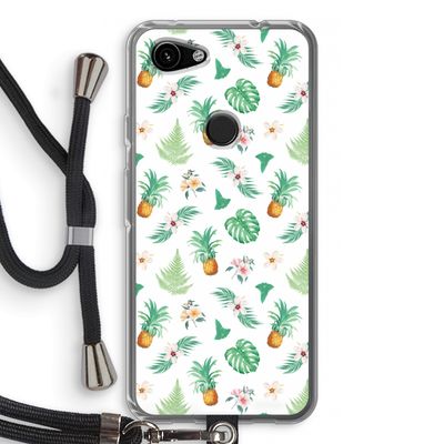 Ananas bladeren: Pixel 3a Transparant Hoesje met koord