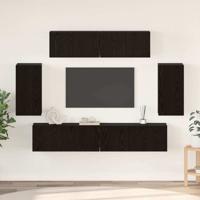 Tv-meubelset 6 pcs Zwart eiken 80 x 30 x 30 cm Bewerkt hout