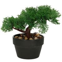 Kunstplant bonsai boompje in pot - Japans decoratie - 19 cm - Type Moss - thumbnail