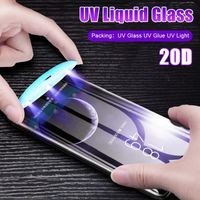 Voor Galaxy S20+ UV-vloeistof gebogen volledige lijm full screen gehard glas film