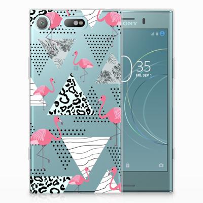 Sony Xperia XZ1 Compact | TPU Hoesje | Flamingo Triangle
