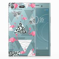 Sony Xperia XZ1 Compact | TPU Hoesje | Flamingo Triangle