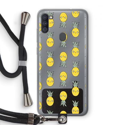Ananas: Samsung Galaxy A11 Transparant Hoesje met koord