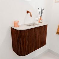 Toiletmeubel Mondiaz Joya Dlux | 63.2 cm | Meubelkleur Ruby | Faye wastafel Nata Wasbak Midden | Zonder kraangat(en)