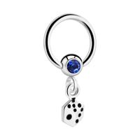 Jeweled Ball Closure Ring met bedel Chirurgisch staal 316L / Belegde messing Piercingringen