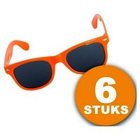 Oranje Feestbril 6 stuks Oranje Bril ""Blues"" Feestkleding EK/WK Voetbal Oranje Versiering Versierpakket Nederlands