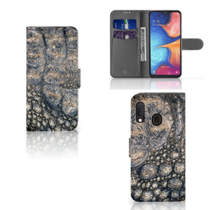 Samsung Galaxy A20e Telefoonhoesje met Pasjes Krokodillenprint