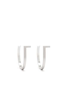 Hsu Jewellery boucles d'oreilles Unfinishing Line médium - Argent