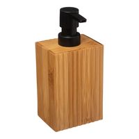 5Five Zeeppompje/dispenser Bamboo Lotion - lichtbruin/zwart - 8 x 17 cm - 280 ml - hout   - - thumbnail