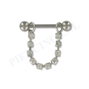Tepelpiercing hanger kristal
