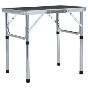 Campingtafel inklapbaar 60x45 cm aluminium grijs