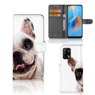 OPPO A74 4G | Telefoonhoesje | Met pasjeshouder | Franse Bulldog