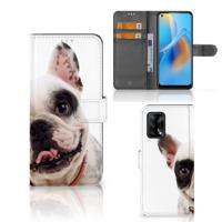OPPO A74 4G | Telefoonhoesje | Met pasjeshouder | Franse Bulldog