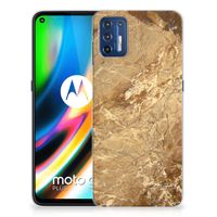 Motorola Moto G9 Plus TPU Siliconen Hoesje Marmer Creme