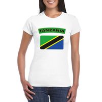 T-shirt met Tanzaniaanse vlag wit dames