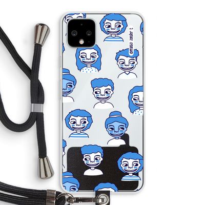 Gezichtjes: Pixel 4 XL Transparant Hoesje met koord