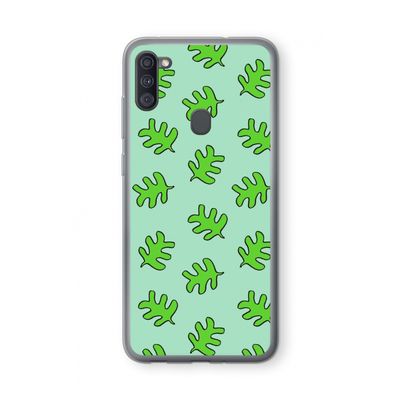 Groene blaadjes: Samsung Galaxy A11 Transparant Hoesje