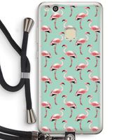 Flamingoprint groen: Huawei Ascend P10 Lite Transparant Hoesje met koord