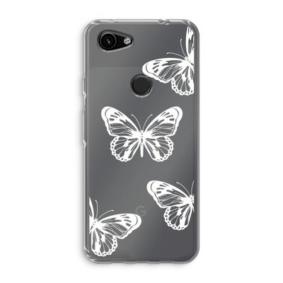 White butterfly: Google Pixel 3a Transparant Hoesje