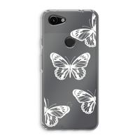 White butterfly: Google Pixel 3a Transparant Hoesje