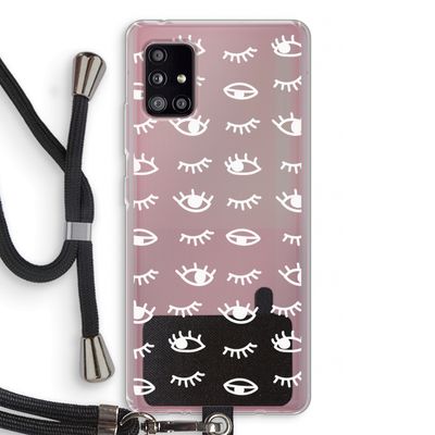 Eye pattern #3: Samsung Galaxy A51 5G Transparant Hoesje met koord