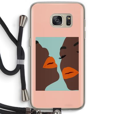 Orange lips: Samsung Galaxy S7 Transparant Hoesje met koord
