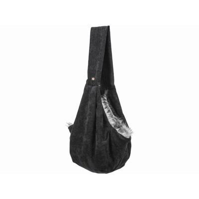 Schoudertas voor huisdieren Trixie Soft Zwart Grijs Polyester Katoen 22 × 20 × 60 CM