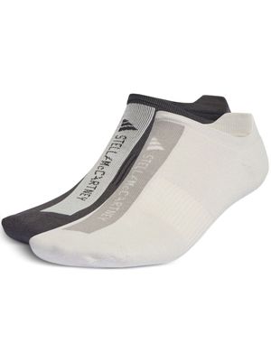 adidas by Stella McCartney lot de deux paires de chaussettes en maille intarsia - Blanc