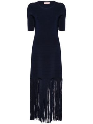 TWINSET robe à détails de franges - Bleu