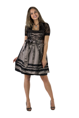 Dirndl zwart taupe