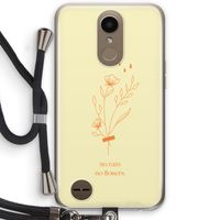 No rain no flowers: LG K10 (2017) Transparant Hoesje met koord