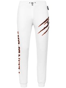 Plein Sport pantalon de jogging à lien de resserrage - Blanc