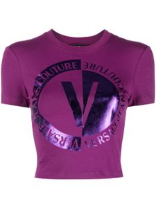 Versace Jeans Couture t-shirt crop à logo imprimé - Violet