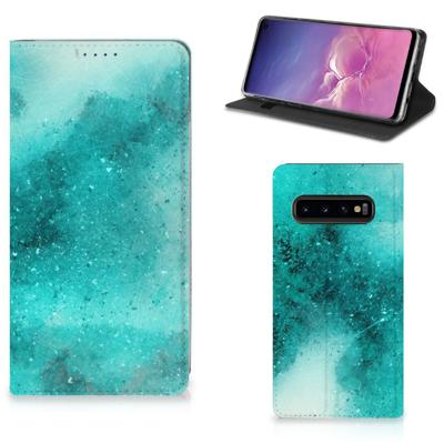 Bookcase Samsung Galaxy S10 Painting Blue Bookcase Samsung Galaxy S10 Painting Blue