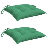 vidaXL Stoelkussens 2 st 40x40x7 cm oxford stof groen - thumbnail