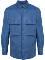 Zegna chemise en lin - Bleu - thumbnail