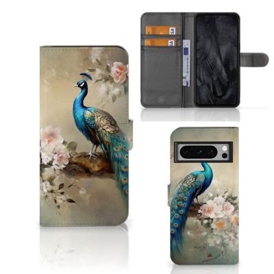 Telefoonhoesje | Met pasjeshouder | voor Google Pixel 8 Pro Vintage Pauwen
