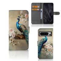 Telefoonhoesje | Met pasjeshouder | voor Google Pixel 8 Pro Vintage Pauwen