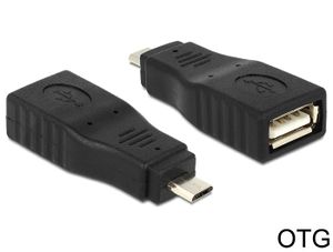 Delock 65549 Adapter USB Micro B male > USB 2.0 female OTG volledig afgedekt