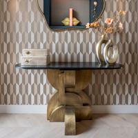 Richmond Sidetable Maddox Marmer en Brass, 130cm - Goud - thumbnail