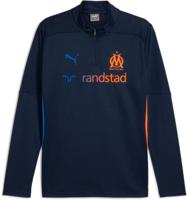 PUMA Olympique Marseille Trainingstrui 1/4 Zip 2024-2025 Donkerblauw Blauw Oranje - thumbnail